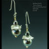 Tahitian Pearl, Sterling and Fine Silver Earrings